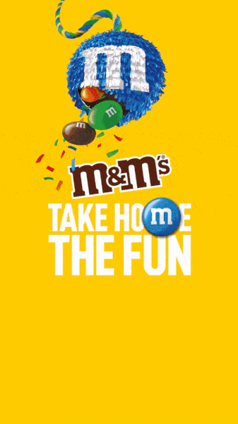 A Gif of M&Ms Take Home the Fun Mobile AR App, a Game Development by Sydney based studio Chaos Theory Games