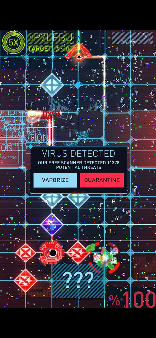 A screenshot of GLTCH being played on Android.