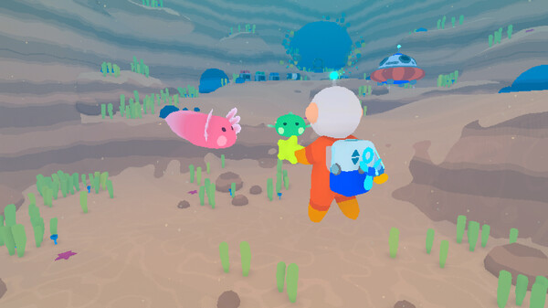 A screenshot of the space-themed ocean game, Loddlenaut