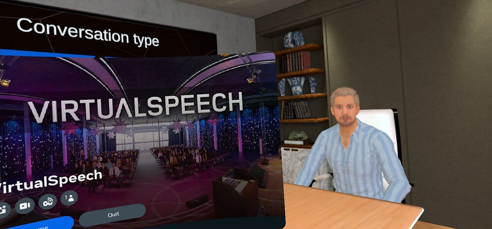A in-game screenshot of one of the virtual speech courses