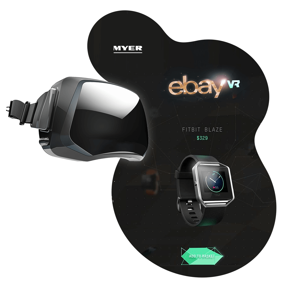 A mockup of eBay VR - the world's first virtual reality department store.